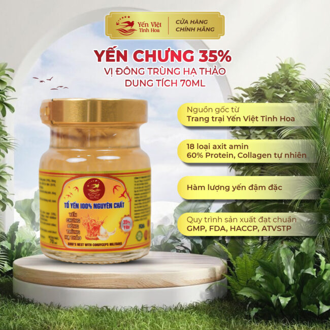 Yến chưng 35% - đông trùng hạ thảo