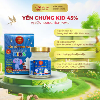 Yến Chưng Kids Vị Sữa 45%