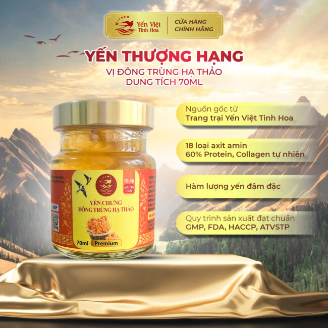 Yến thượng hạng - Hộp quà tặng - đông trùng hạ thảo - Hộp 8