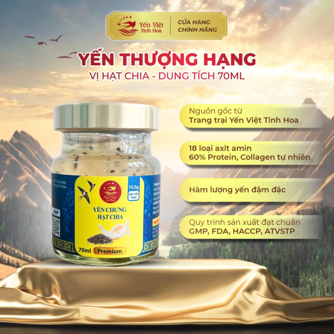 Yến thượng hạng - Hộp quà tặng - hạt chia - Hộp 8