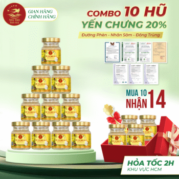 Nước Yến Chưng 20% – Combo 10 nhận 14 Hũ