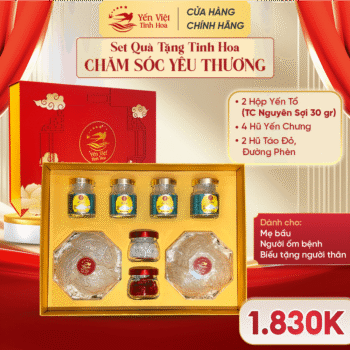 Set quà tặng Tinh Hoa Chăm Sóc Yêu Thương với 30 gram tổ yến
