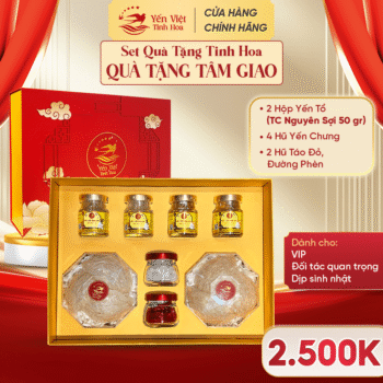 Set quà tặng Tinh Hoa Tâm Giao với 50 gram tổ yến