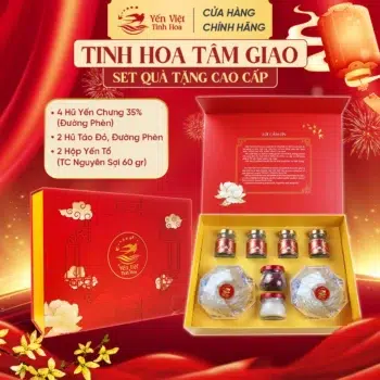Set Quà Tặng Tổ Yến Tinh Chế Nguyên Sợi Yến Việt Tinh Hoa Tinh Hoa Tâm Giao 60G