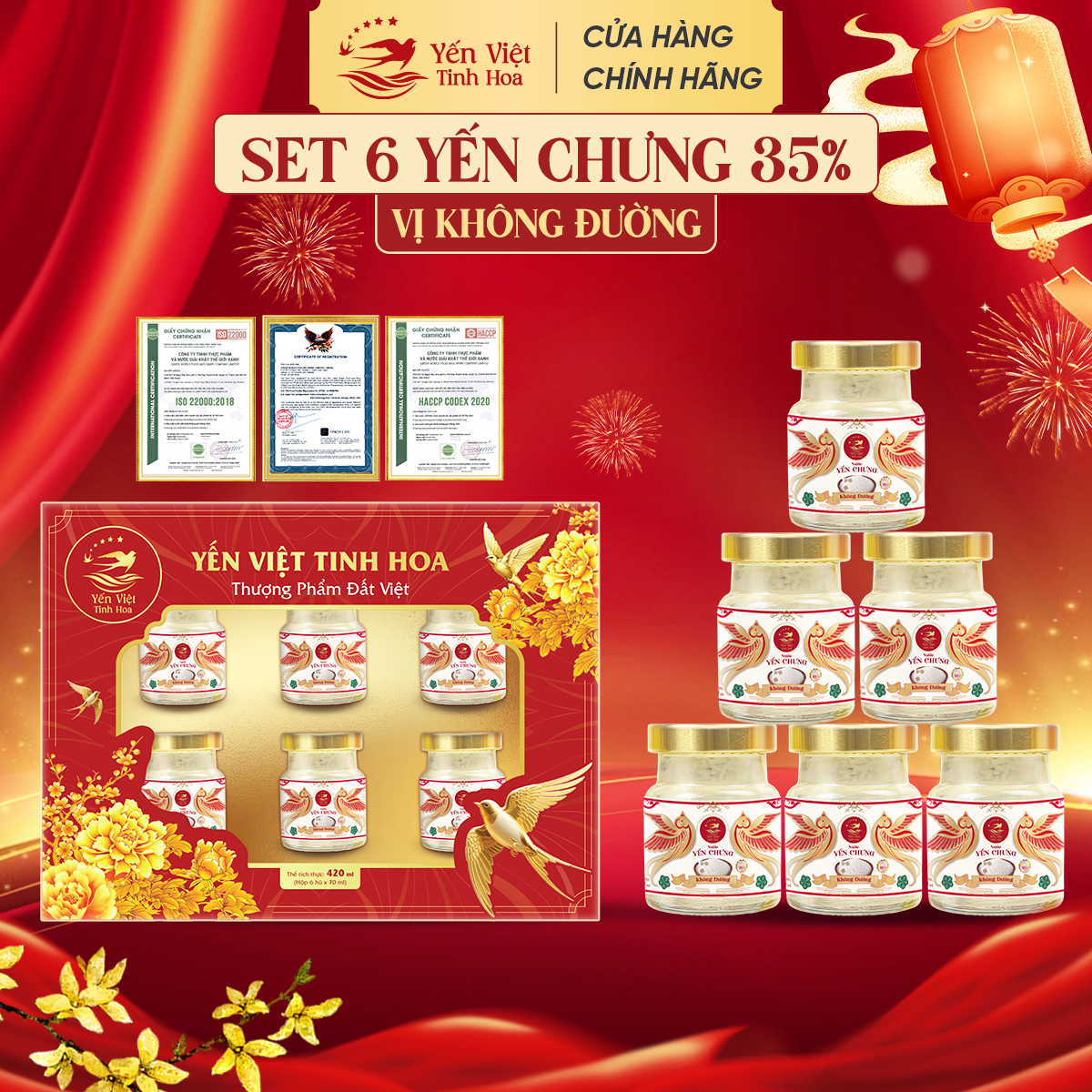 Set 6 Yến chưng 35_ - Không đường