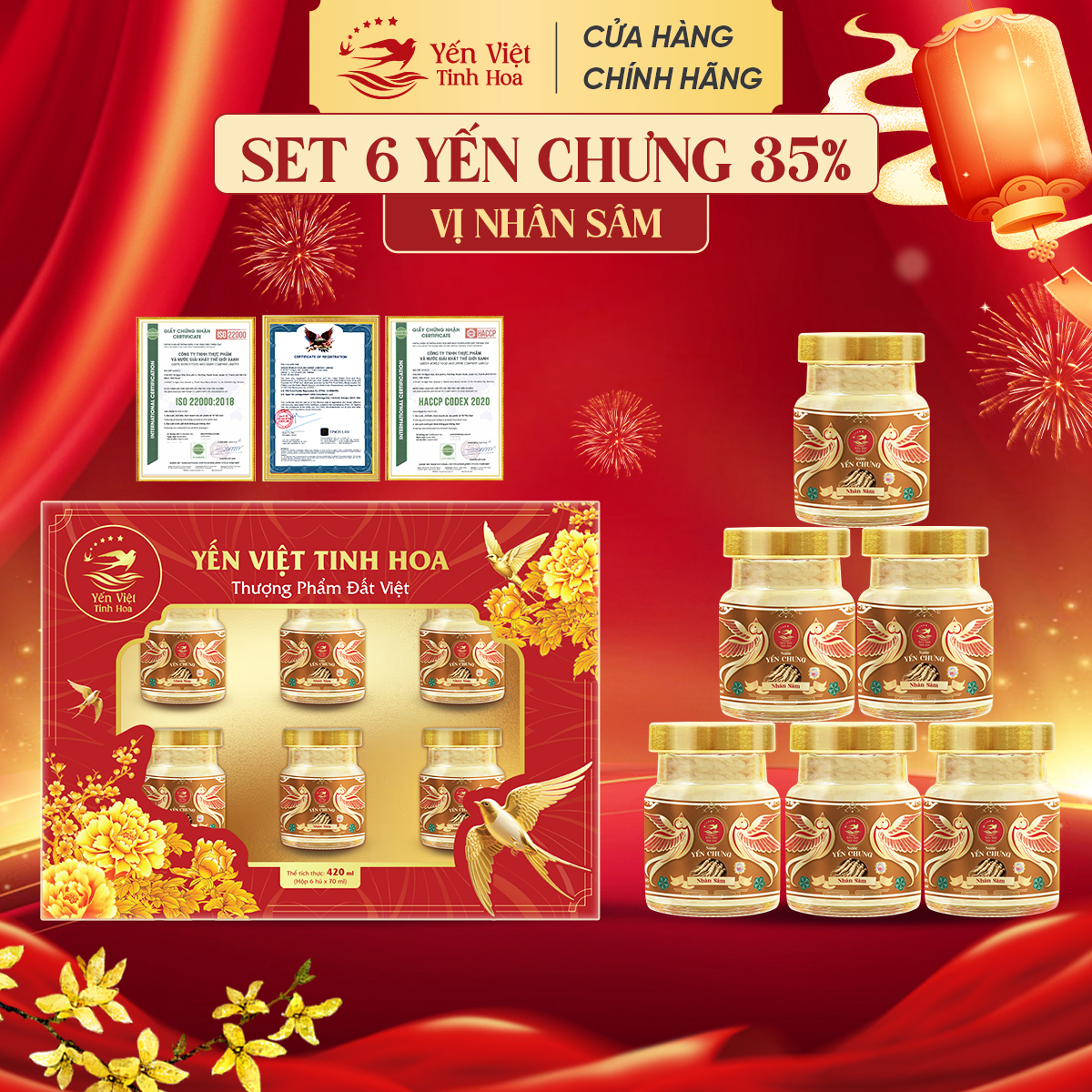 Set 6 Yến chưng 35_ - Nhân sâm