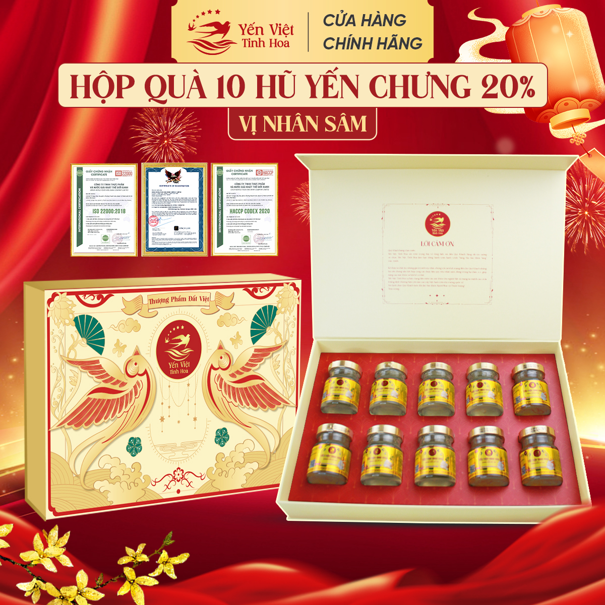 Set 10 Yến chưng 20_ - Nhân Sâm