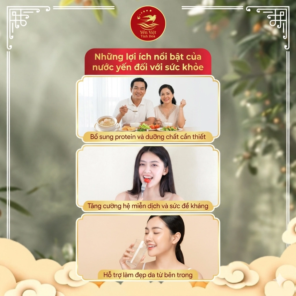Lợi ích nổi bật của nước yến đối với sức khỏe