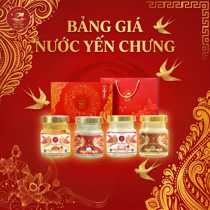 Bảng giá nước yến chưng sẵn