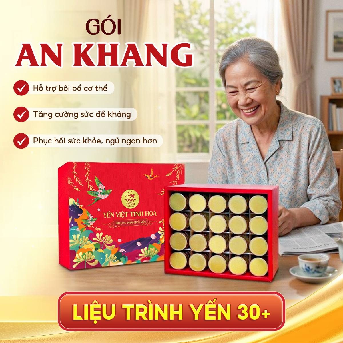 Lieu trinh yen 30+ GÓI AN KHANG Liệu trình yến 30+ gói an khang