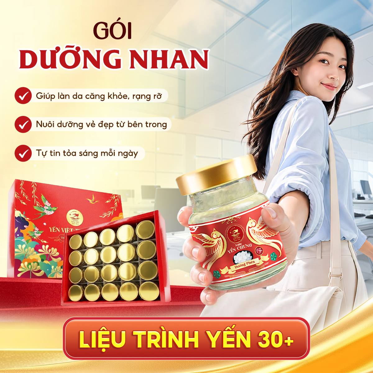 Lieu trinh yen 30+ GÓI DƯỠNG NHAN Liệu trình yến 30+ Gói dưỡng nhan